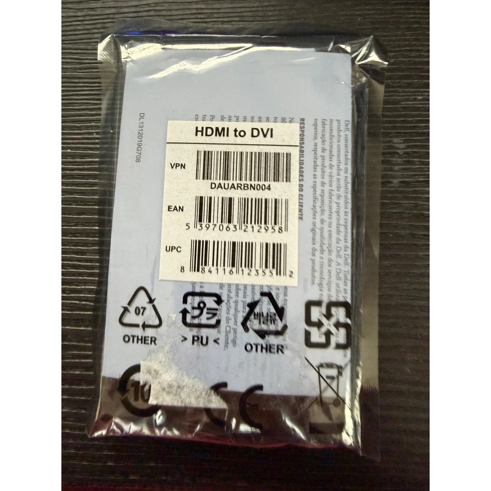 Dell HDMI to DVI Adapter Converter Cable Dongle DAUARBN004 CN0KGR30